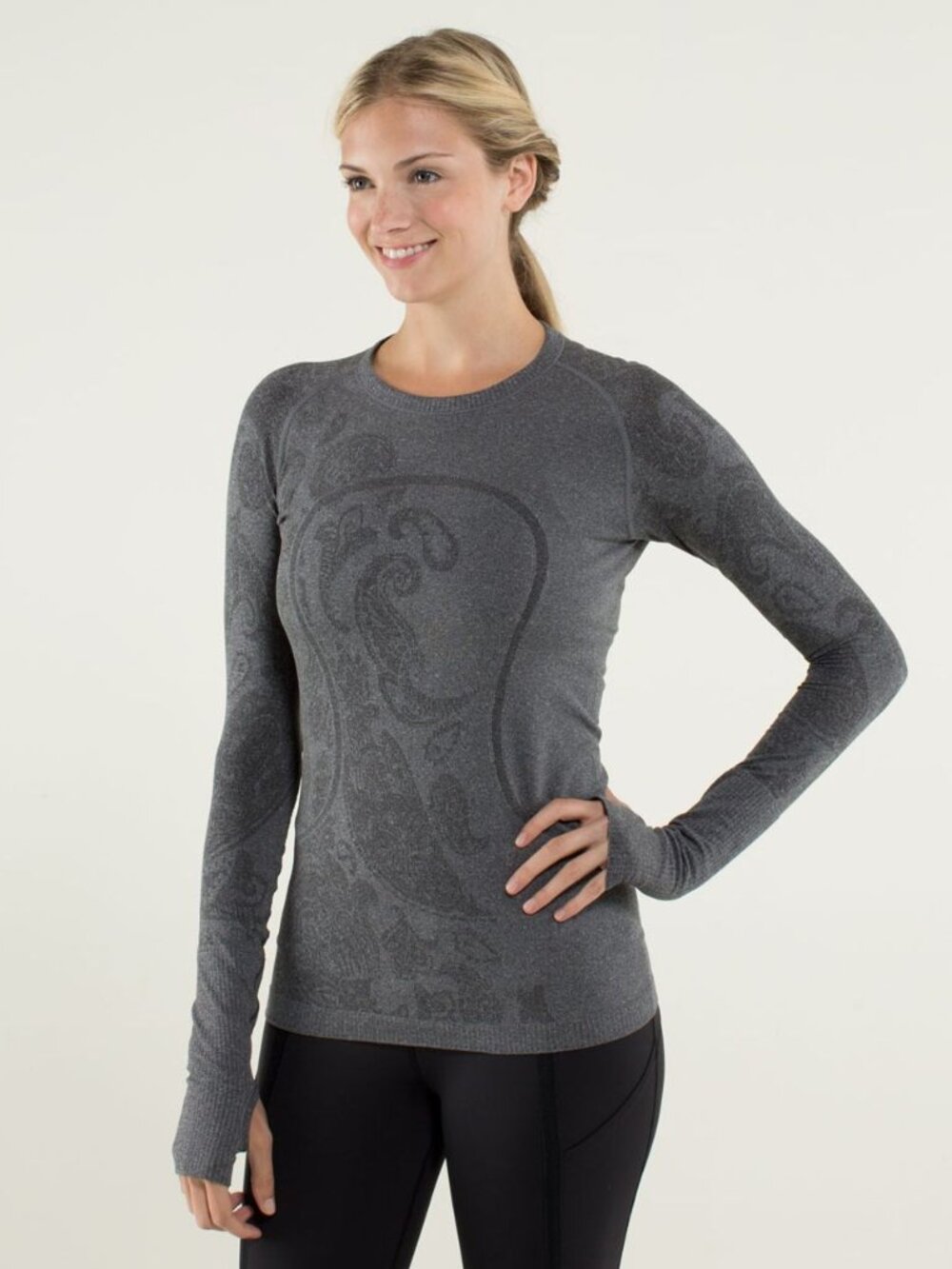Lululemon Run: Swiftly Tech Long Sleeve *Paisley - Grey